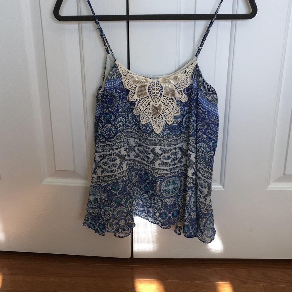 Blue and white blouse